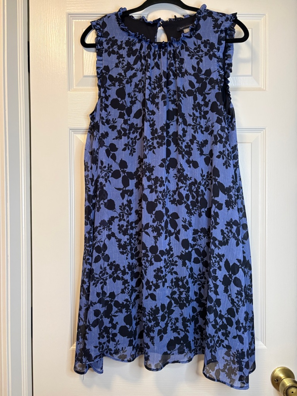 Tommy Hilfiger Blue and Black Floral Sleeveless Dress